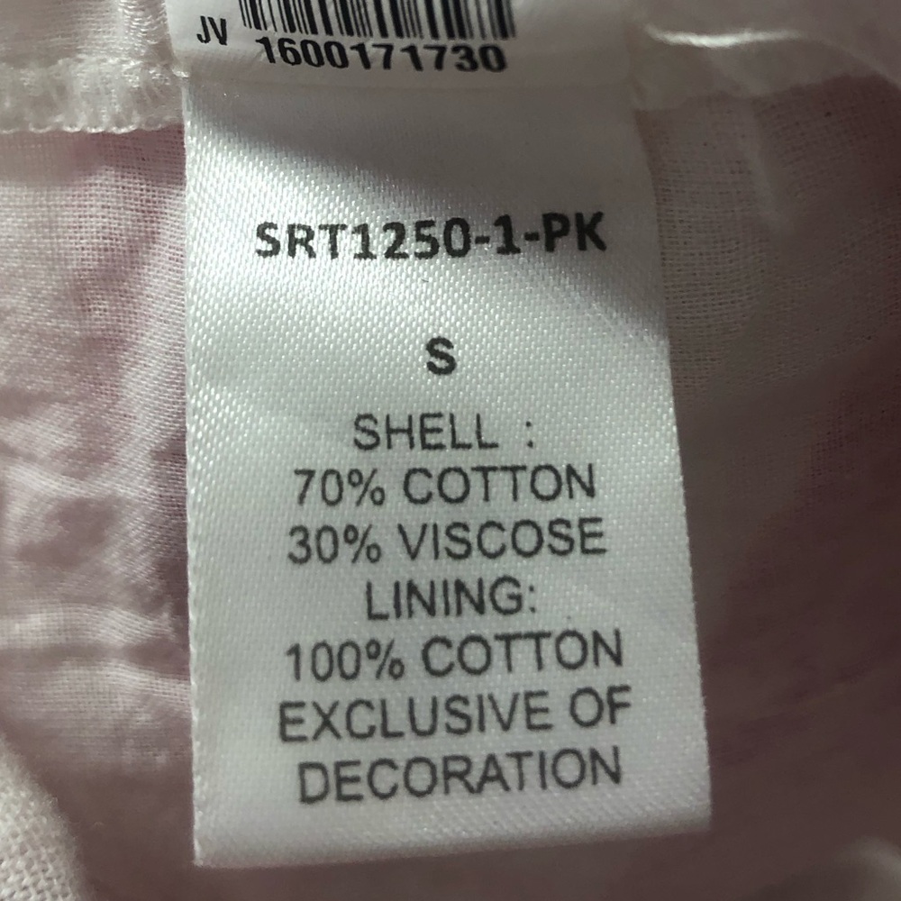 ✨ THML Pink and White Geometric Tiered Bell Sleeve Mini Dress Size S✨ - Picture 7 of 7